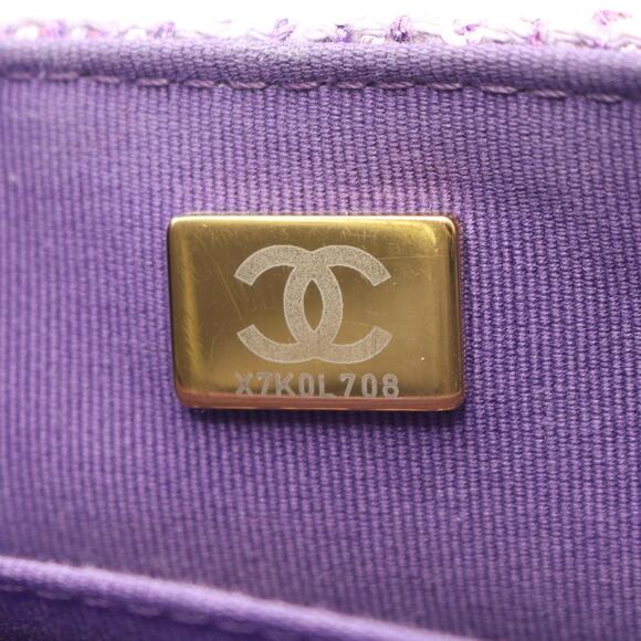 Chanel Matelasse top handle shoulder bag, fabric, women's, purple - Picture 5 of 9